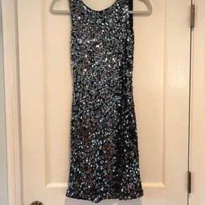 Vintage-style black/navy sequined dress